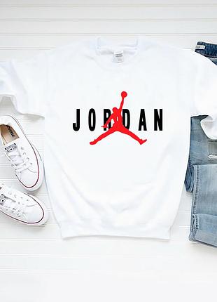Чоловічий світшот лонгслів кофта jordan джордан білий