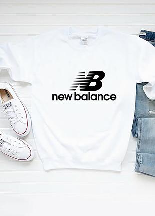 Мужской свитшот лонгслив кофта new balance нью беланс белый