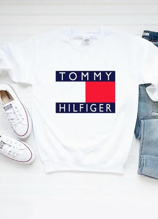 Жіночий світшот лонгслів кофта tommy hilfiger томмі хілфігер білий