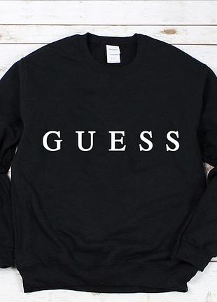 Женский осенний свитшот лонгслив кофта guess гесс чёрный