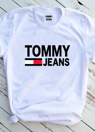 Женская футболка tommy jeans белая томми джинс