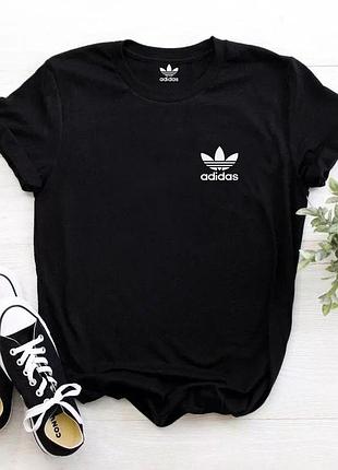 Женская футболка adidas чёрная адидас