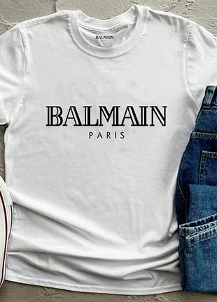 Мужская футболка balmain балмеин белая