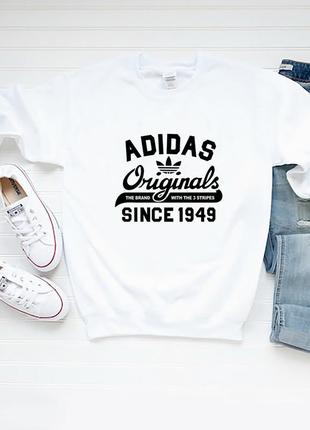 Женский свитшот лонгслив кофта adidas адидас белый1 фото