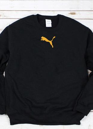 Жіночий осінній світшот лонгслів кофта puma пума чорний