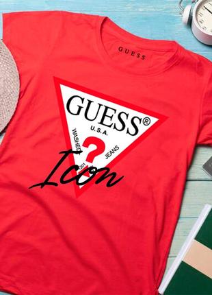 Женская футболка guess гесс красная