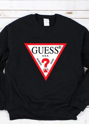 Женский осенний свитшот лонгслив кофта guess гесс чёрный