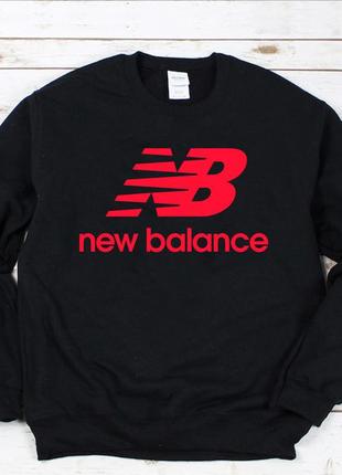 Женский осенний свитшот лонгслив кофта new balance нью беланс чёрный