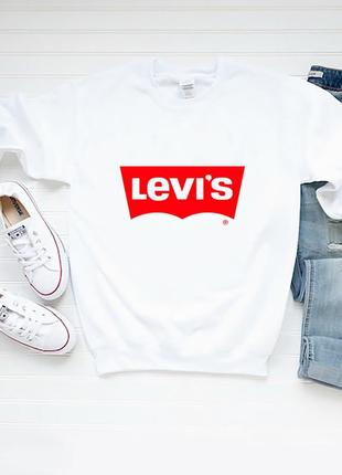 Чоловічий світшот лонгслів кофта levis левіс білий