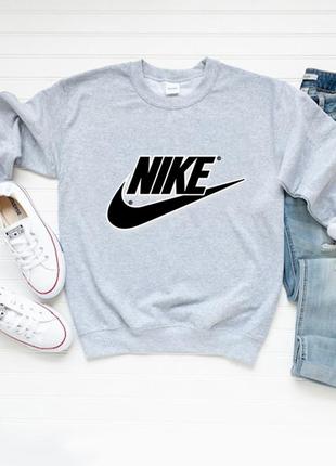 Женский осенний свитшот лонгслив кофта nike найк серый