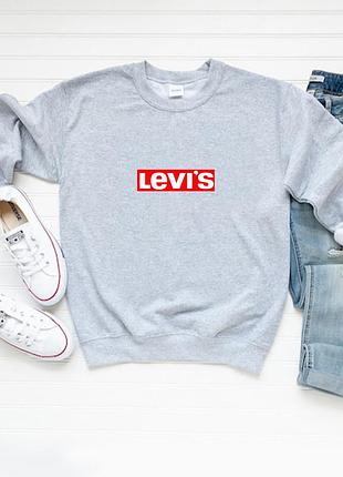 Женский осенний свитшот лонгслив кофта levis левис серый