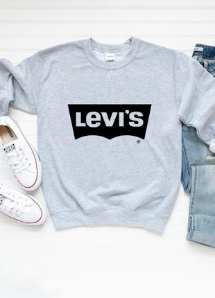 Женский осенний свитшот лонгслив кофта levis левис серый