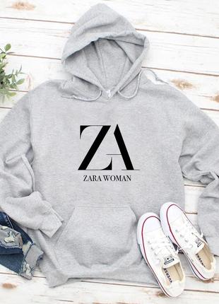 Чоловічий осінній худі кенгуру толстовка з капюшоном zara зара сірий