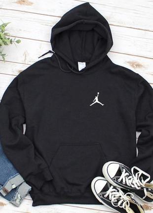 Жіночий осінній худі кенгуру толстовка з капюшоном jordan джордан чорний