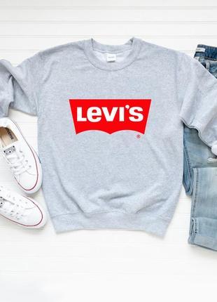 Женский осенний свитшот лонгслив кофта levis левис серый