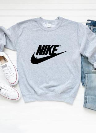 Женский осенний свитшот лонгслив кофта nike найк серый