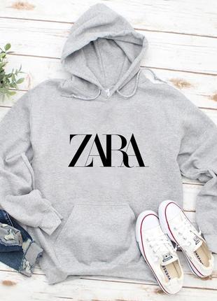 Мужской осенний худи кенгуру толстовка с капюшоном zara зара серый