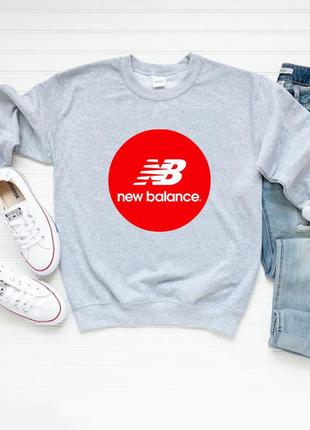 Женский осенний свитшот лонгслив кофта new balance нью беланс серый