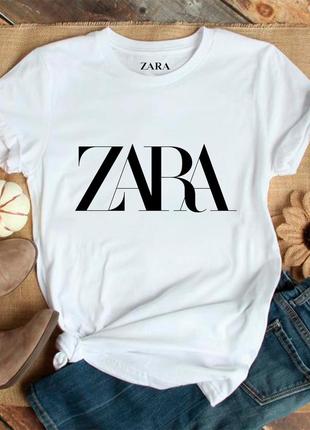 Женская футболка zara зара белая