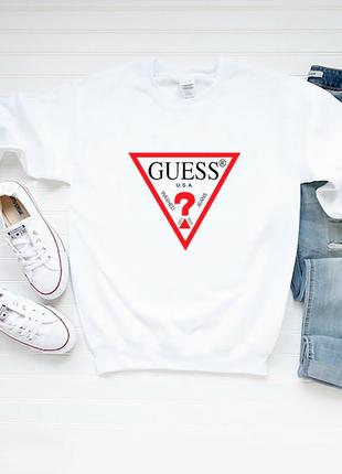 Чоловічий світшот лонгслів кофта guess гесс білий