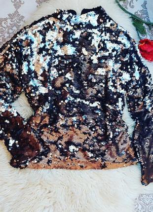 Шикарная блуза в пайетки