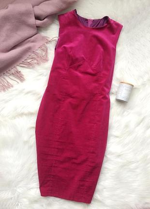 Платье, бархат, велюр, фуксия, малиновое