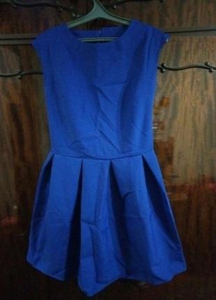 Платье беби долл (синего цвета электрик)2 фото