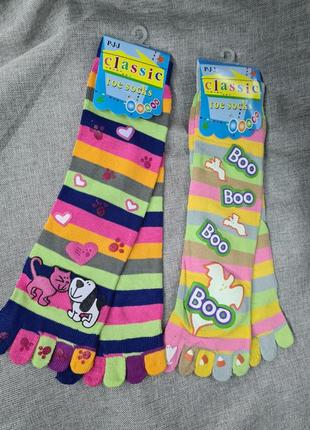 Носки с раздельными пальцами, носки пальчики,  яркие цветные носки с приколами, носки пальцы детские женские1 фото