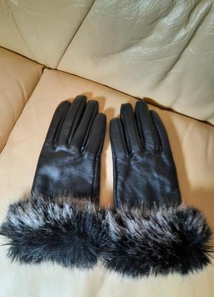 Зимові шкіряні рукавички