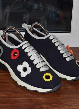 Fendi flower sneakers женские люксовые кроссовки фенди