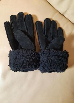 Зимові замшеві рукавички3 фото