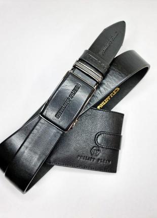 Ремень шкіряний брендовий чорний
