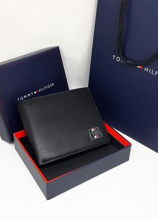 Мужской кошелек tommy hilfiger черный / портмоне / подарок на новый год парню / брату / папе / мужу