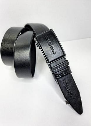 Ремінь шкіряний брендовий чорний