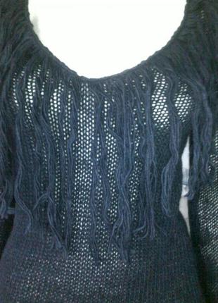 So allure оригинальный длинный свитер туника с бахромой 44-46 италия