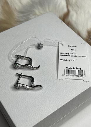 Срібні сережки англійська застібка змійки змійка змія булгарі срібло проба 925 нові з біркою італія3 фото