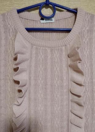 Легка пудровп кофтинка джемпер пуловер з рюшами6 фото