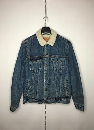 Оригинальная очень крутая мужская джинсовая шерпа levi’s из новых коллекций