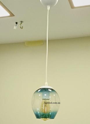 Белый подвес молекула с голубым плафоном (56-pr0231f-1 wh+bl)