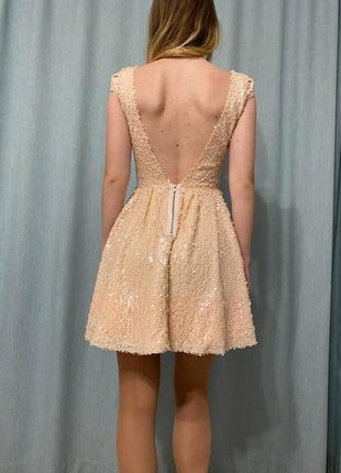 Блискуча кремова сукня з паєтками topshop2 фото