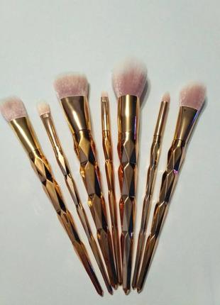 Кисті для макіяжу єдиноріг 7 шт набір кистей в стилі unicorn brushes pro5 фото
