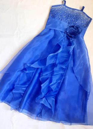 Нарядное платье iefiel голубой звёздный вечер на 8 лет