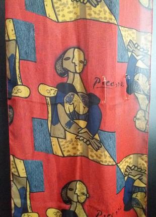 Яскравий шарф с прінтом picasso 50x130см