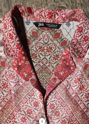 Zara вкорочена сорочка в принт xs7 фото