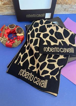 Классний набір roberto cavalli   шапка + шарф