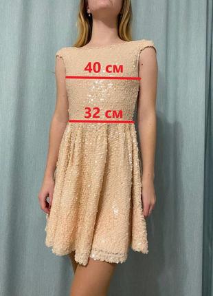 Блискуча кремова сукня з паєтками topshop5 фото