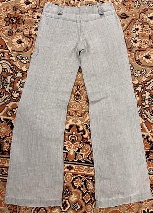 Лляні брюки сірі «кльош» “kookai”