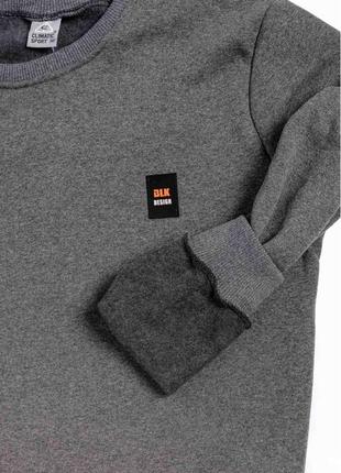 Чоловічий однотонний світшот на флісі, теплий джемпер, кофта з начосом