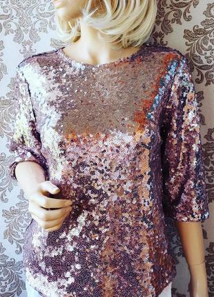 Шикарная блуза в пайетки