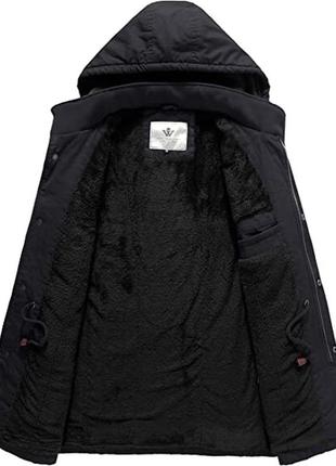 Мужская зимняя куртка wenven со съемным капюшоном в стиле милитари3 фото